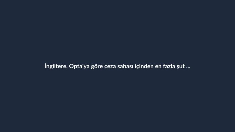 İngiltere, Opta'ya göre ceza sahası içinden en fazla şut çektiği maçı oynadı